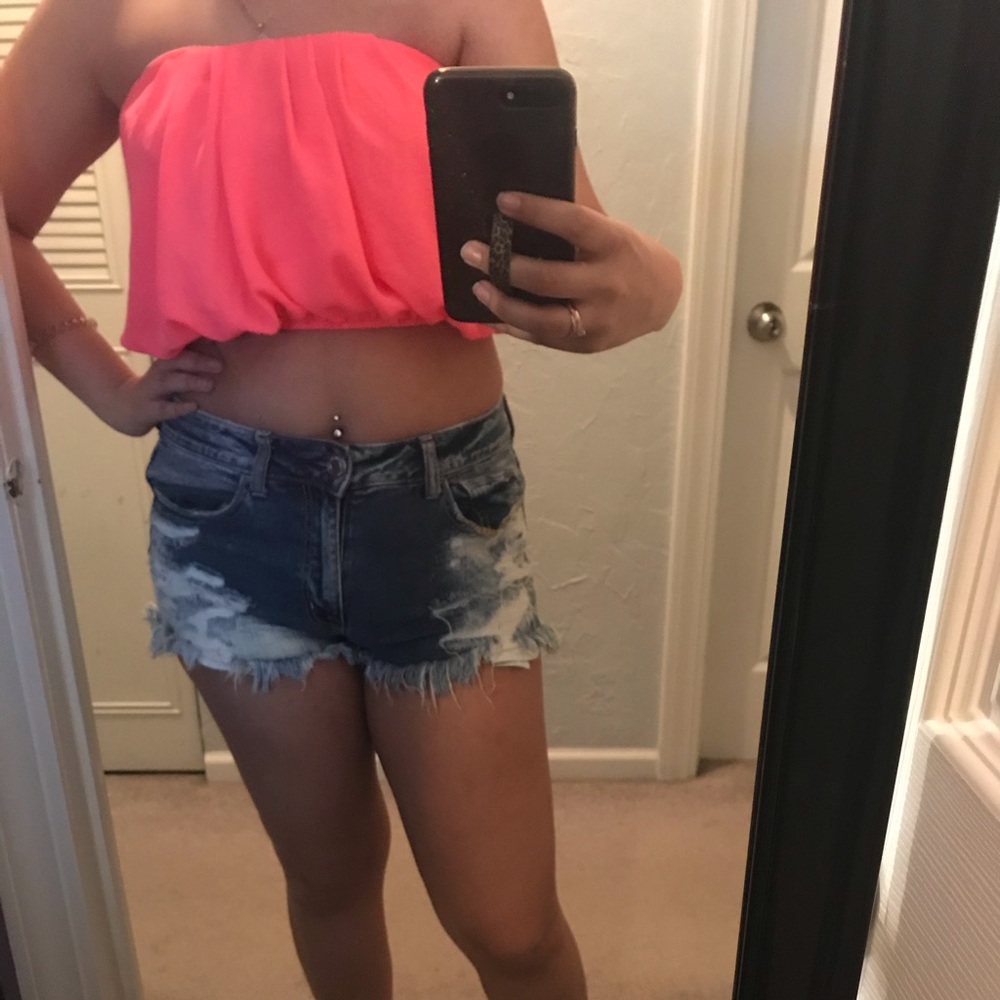 Hot pink tube top